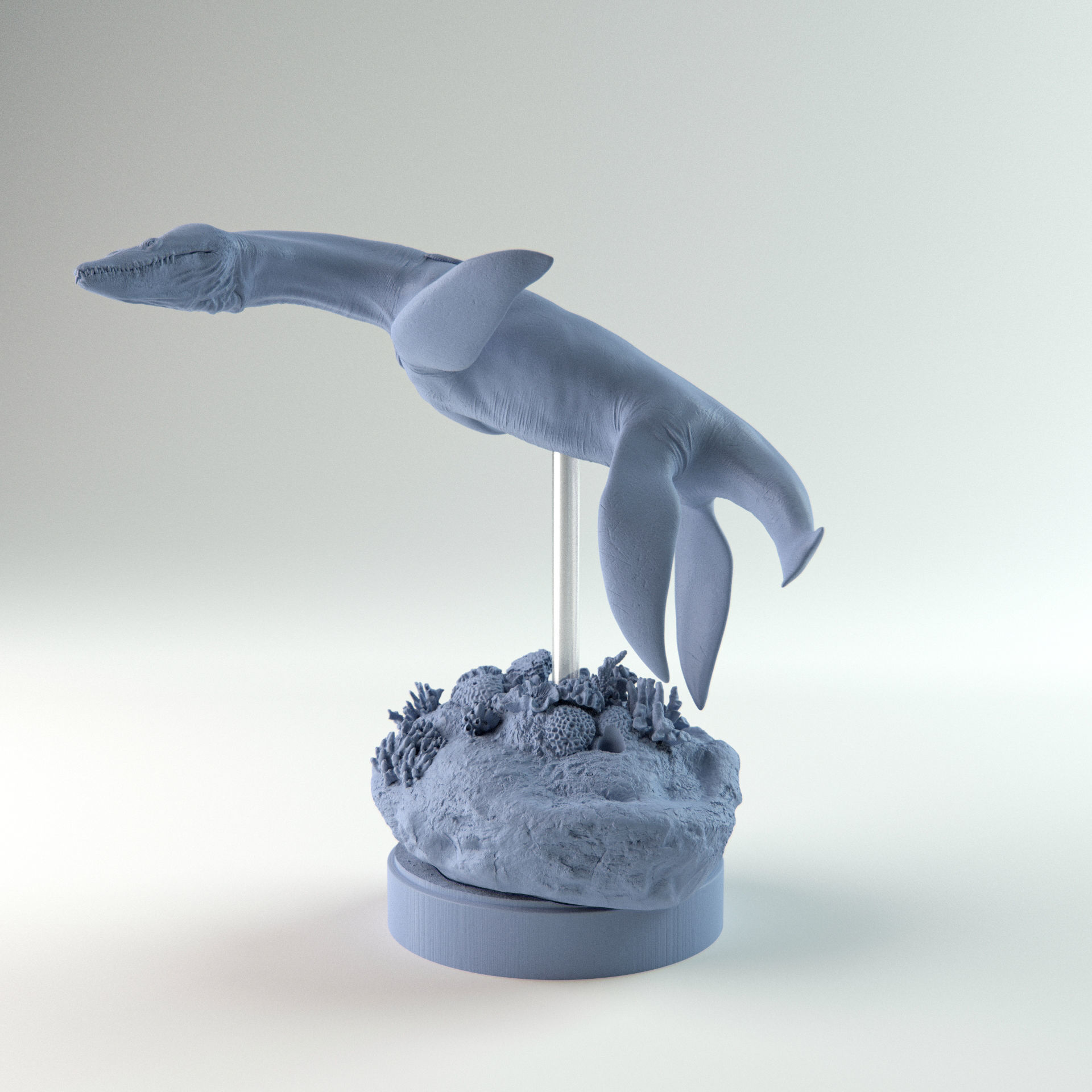 Rhomaleosaurus turning 1-35 scale pre-supported 3D print model_1