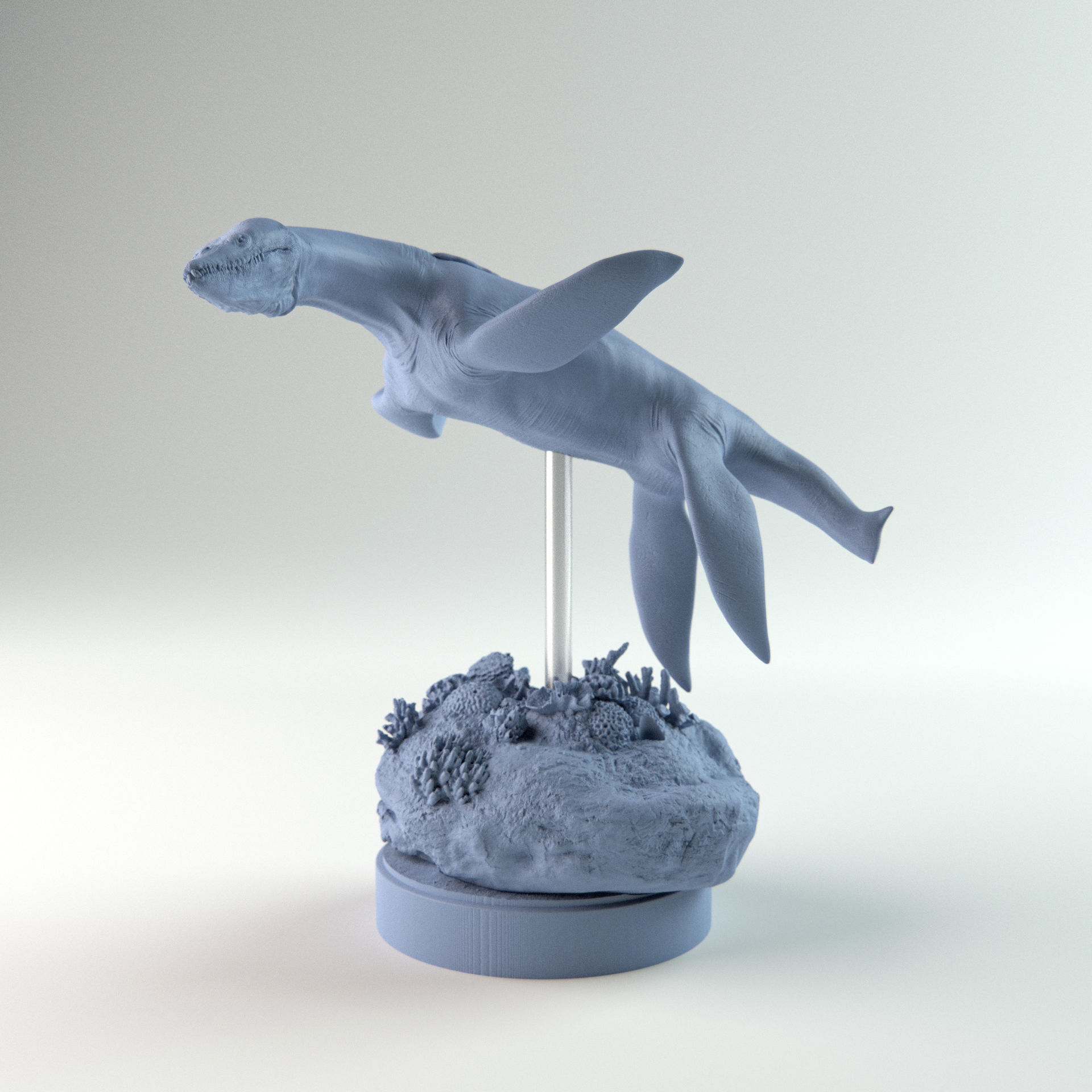 Rhomaleosaurus turning 1-35 scale pre-supported 3D print model_4