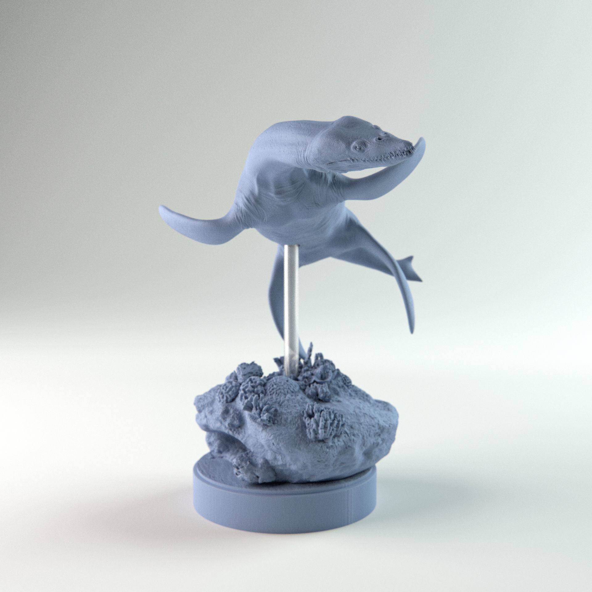 Rhomaleosaurus turning 1-35 scale pre-supported 3D print model_2