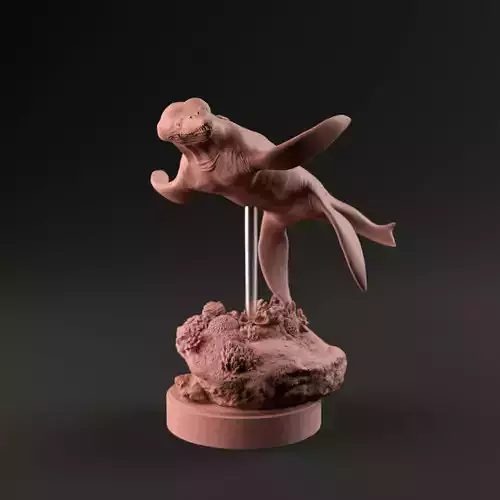 Rhomaleosaurus turning 1-35 scale pre-supported 3D print model