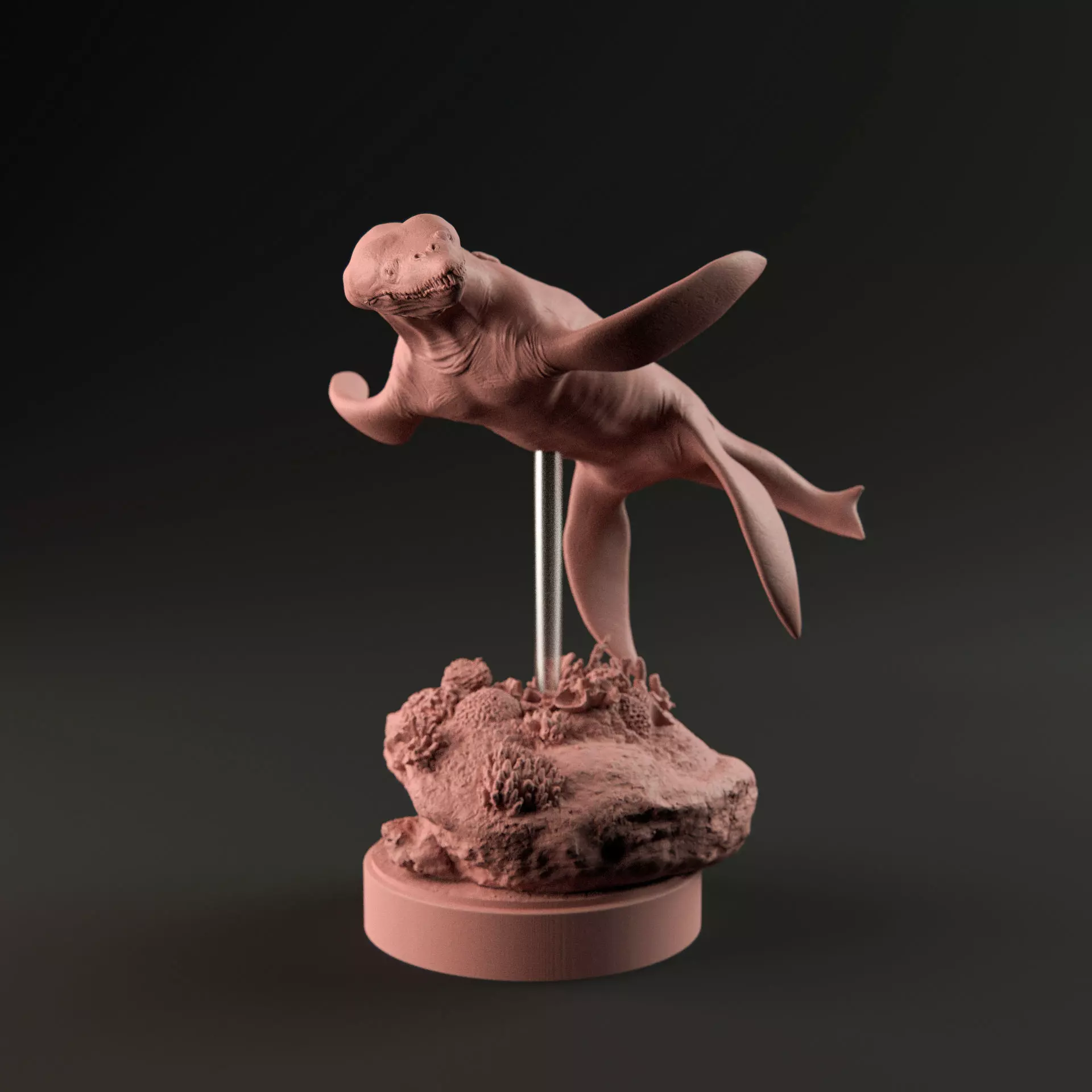 Rhomaleosaurus turning 1-35 scale pre-supported 3D print model_0