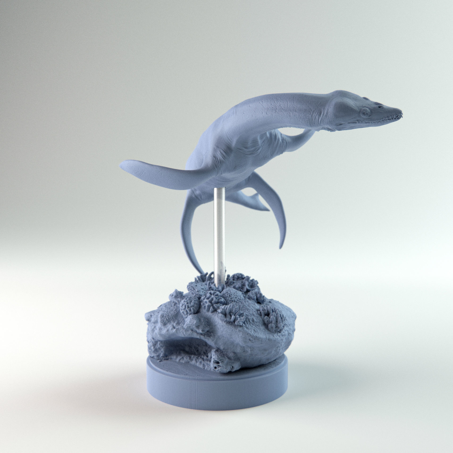 Rhomaleosaurus turning 1-35 scale pre-supported 3D print model_12