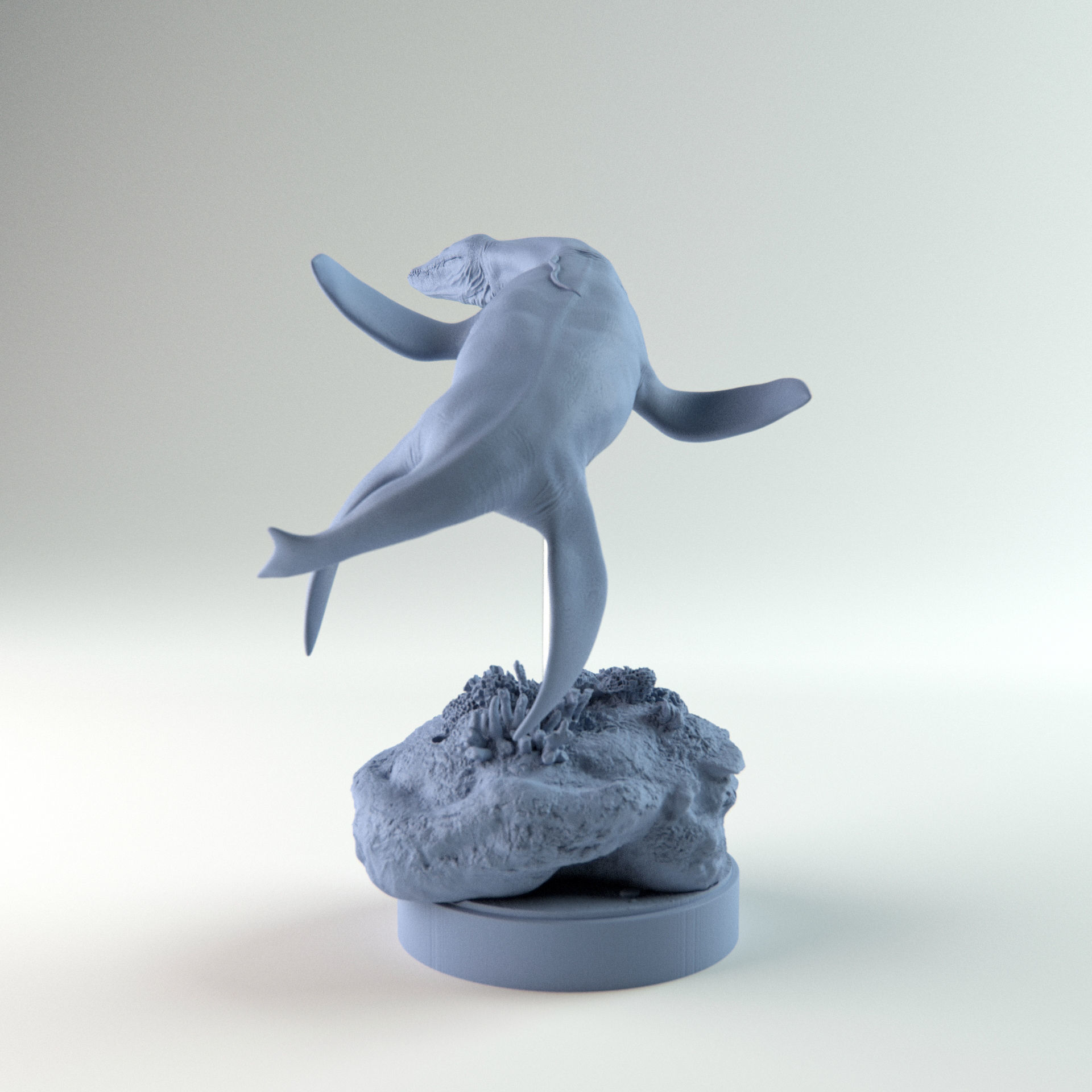 Rhomaleosaurus turning 1-35 scale pre-supported 3D print model_7