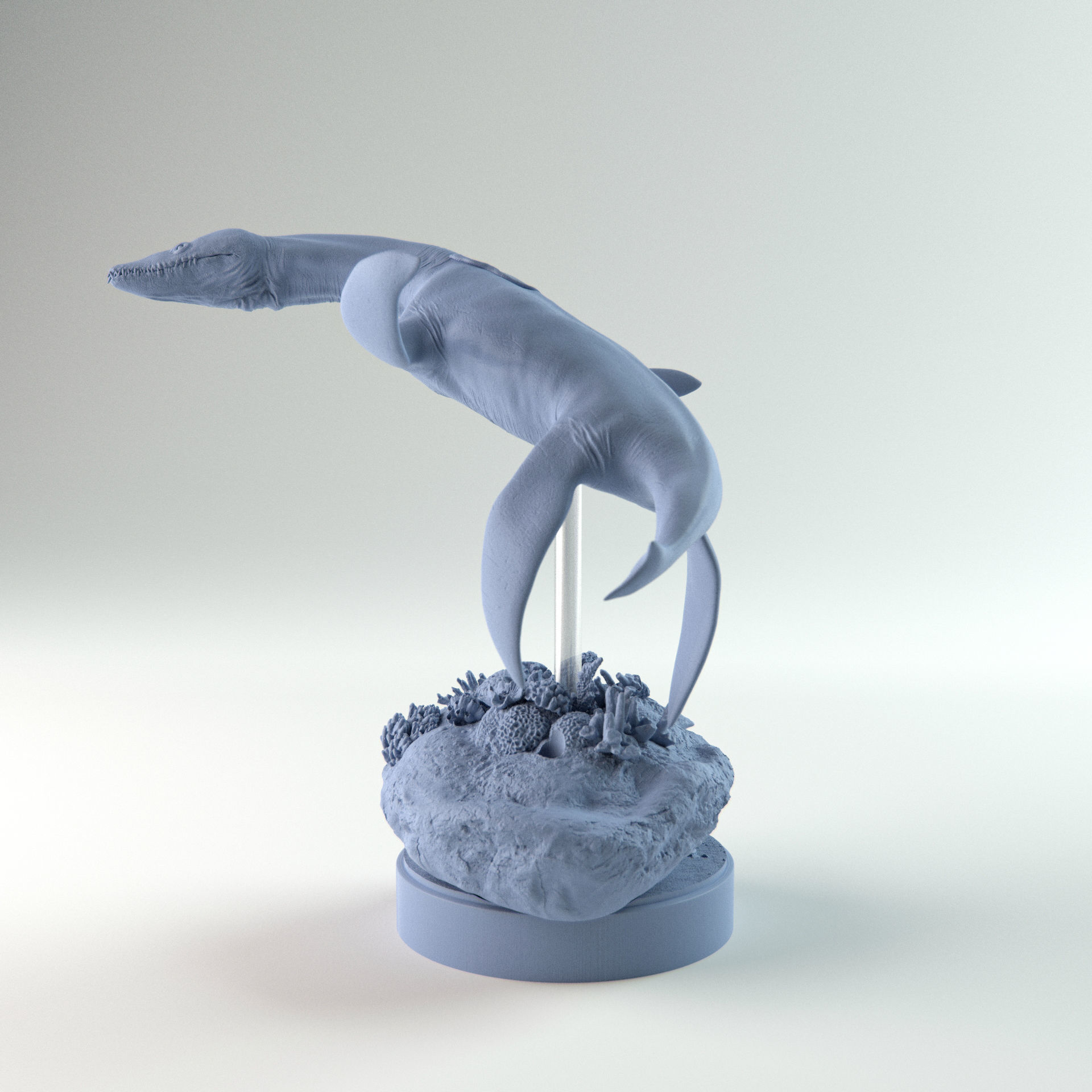 Rhomaleosaurus turning 1-35 scale pre-supported 3D print model_5