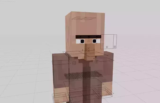 Minecraft Villager  Low-poly 3D model