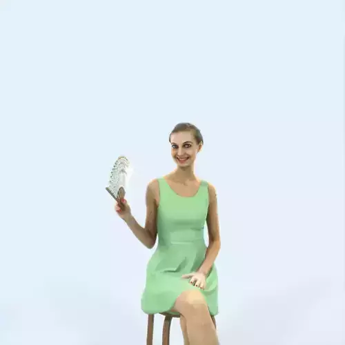 Aspiration 0108 Spring Fan Sitting Casual Woman