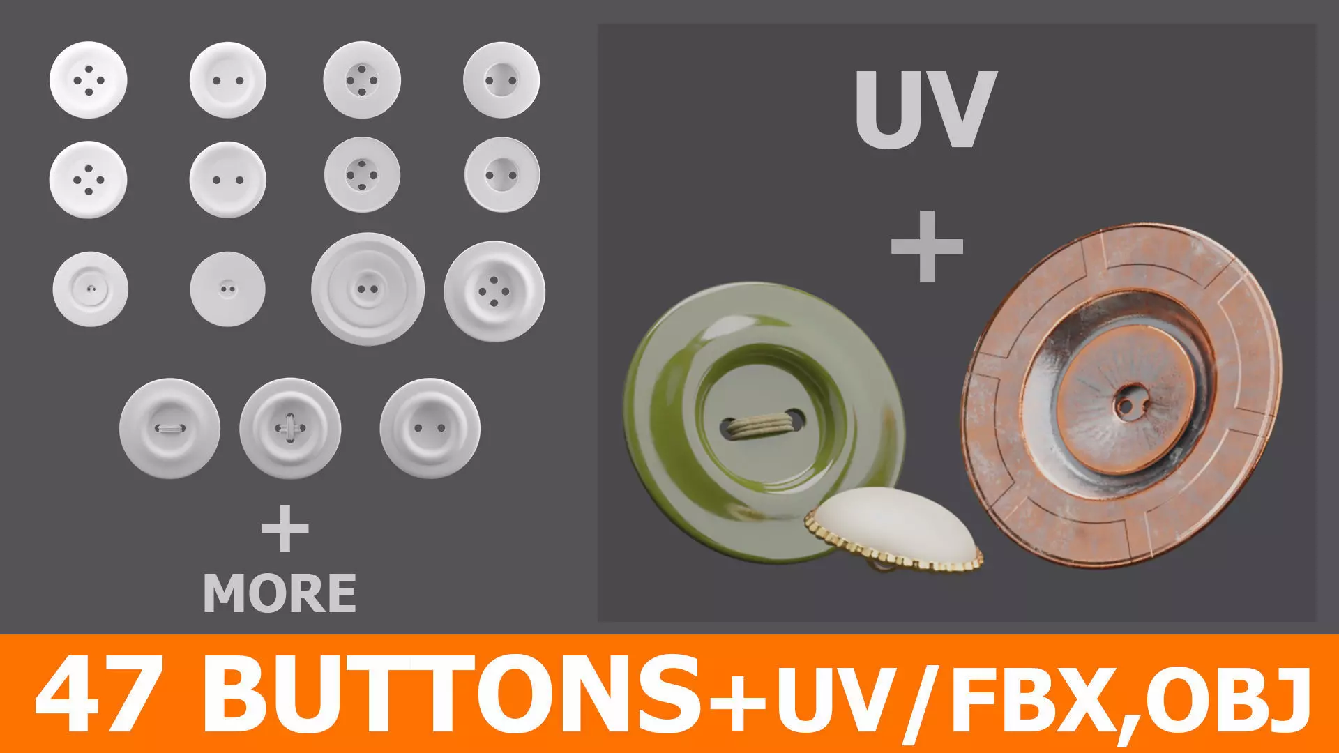 47 BUTTONS-UV Low-poly 3D model_0