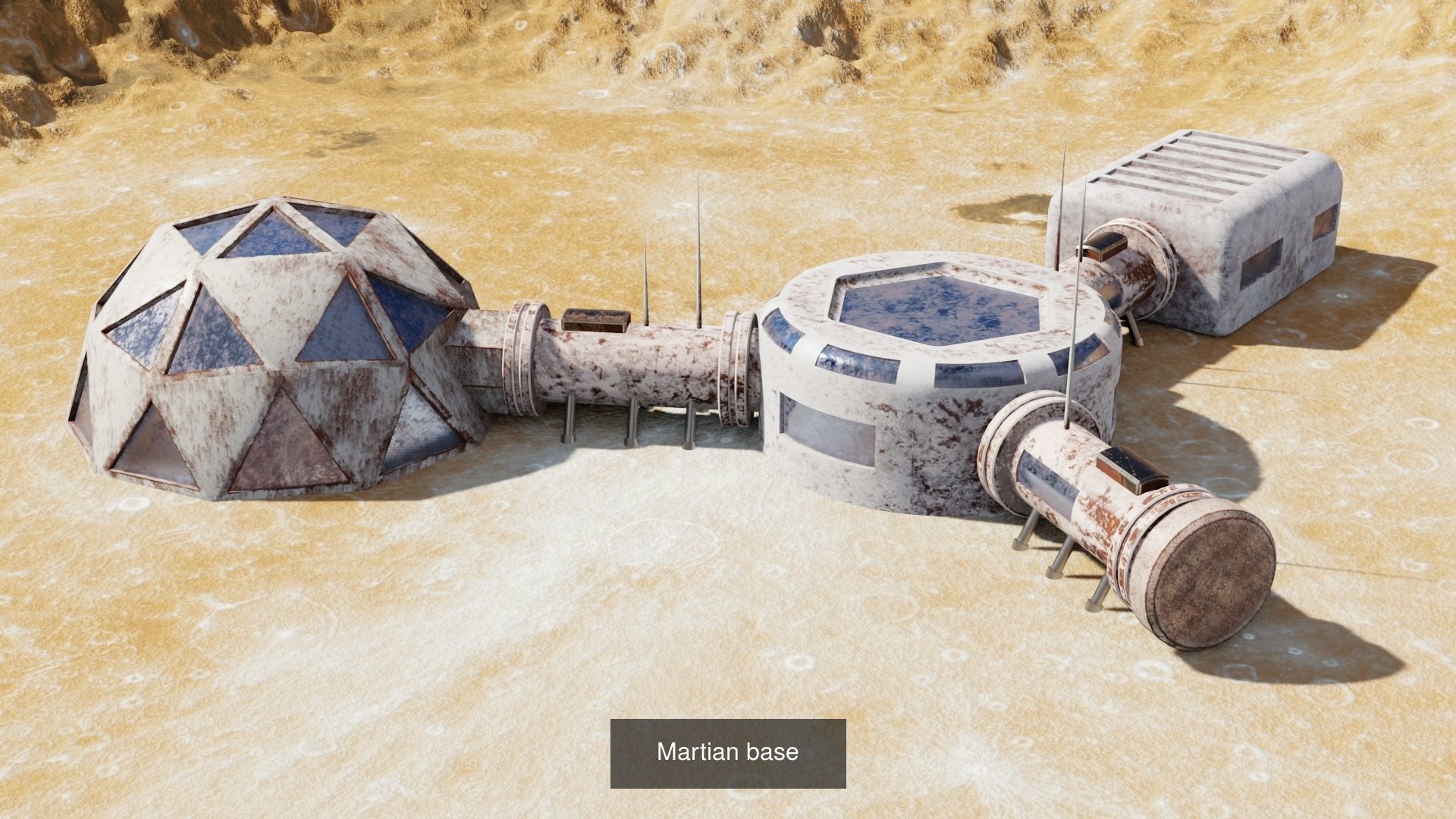 Four Martian bases 3D Model Collection_4