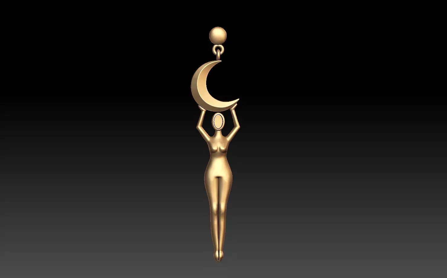 Crescent Moon Earrings 3D print model