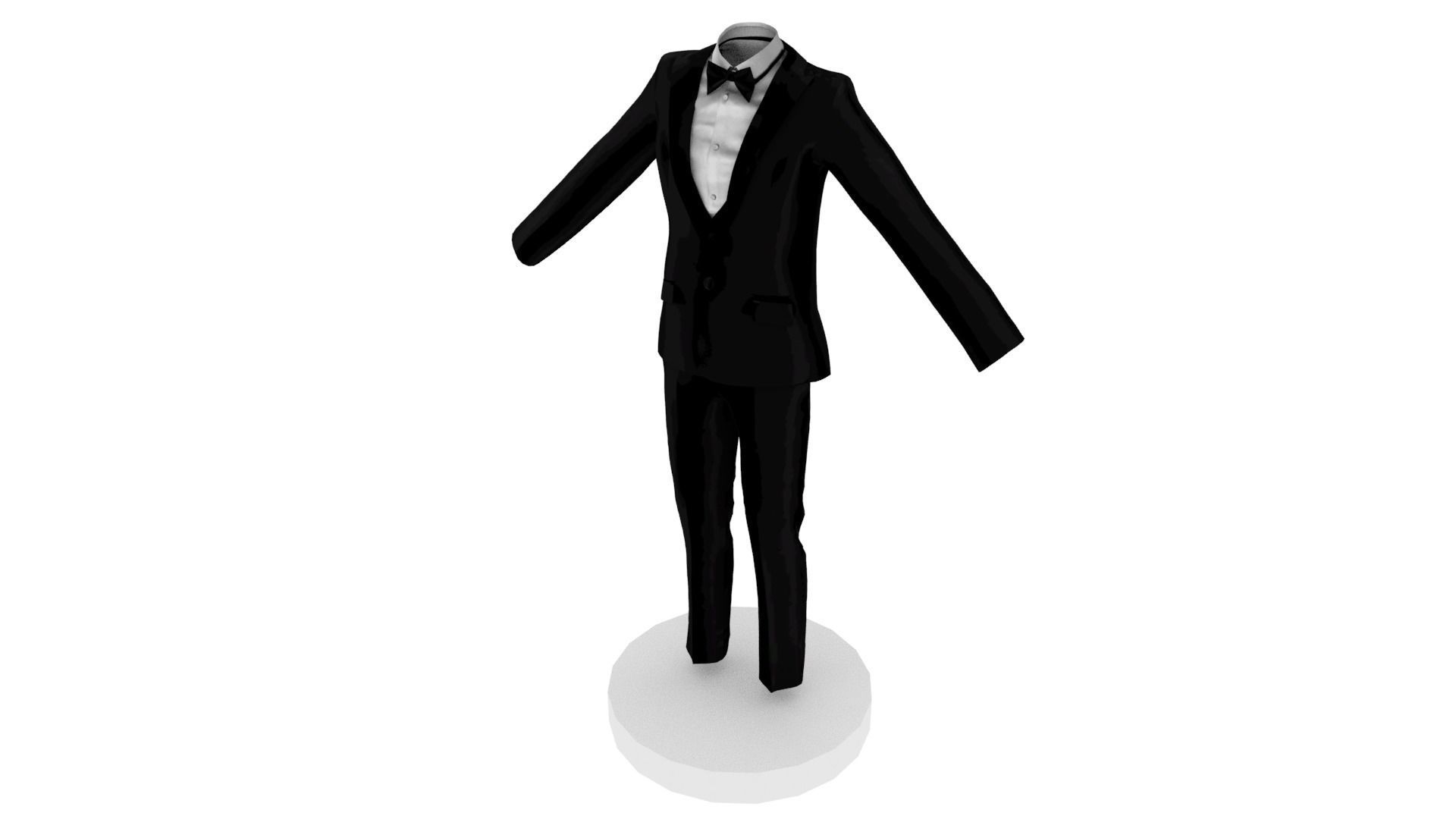 Tuxedo male Low-poly 3D model_3