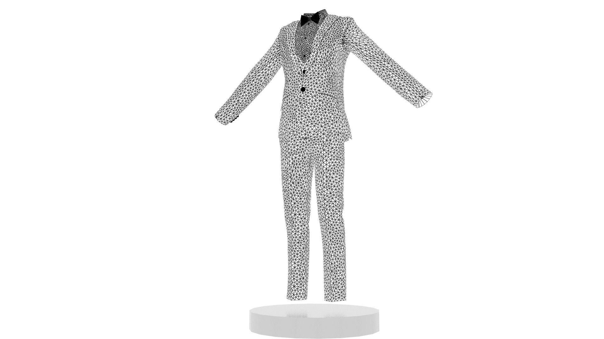 Tuxedo male Low-poly 3D model_7