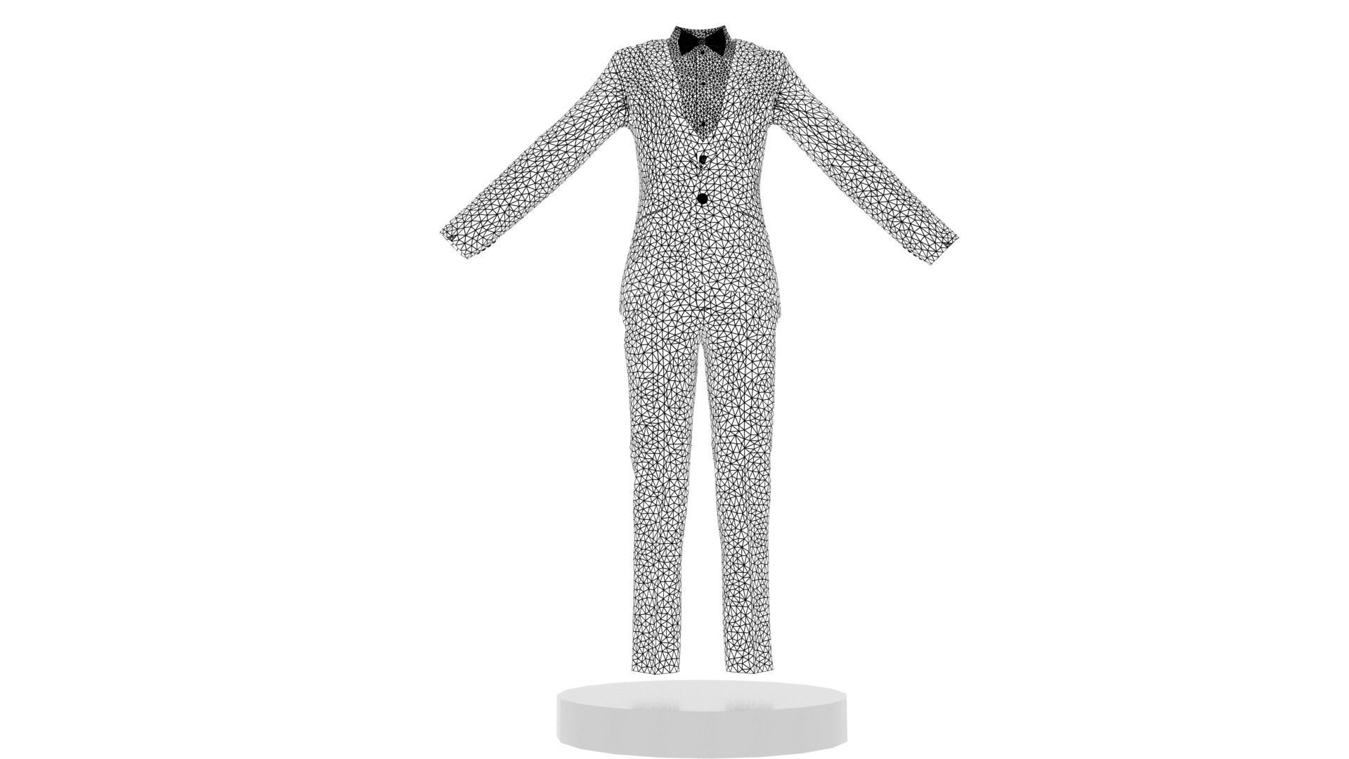Tuxedo male Low-poly 3D model_5