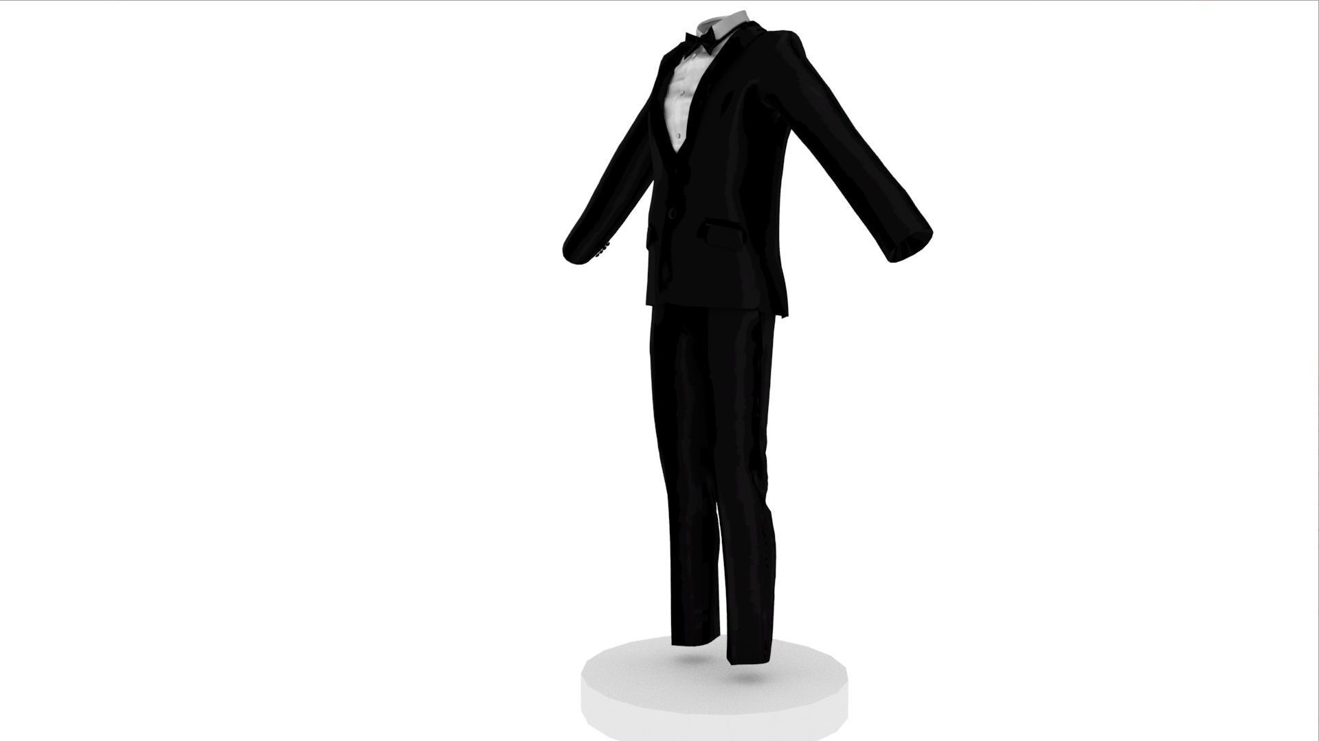 Tuxedo male Low-poly 3D model_1