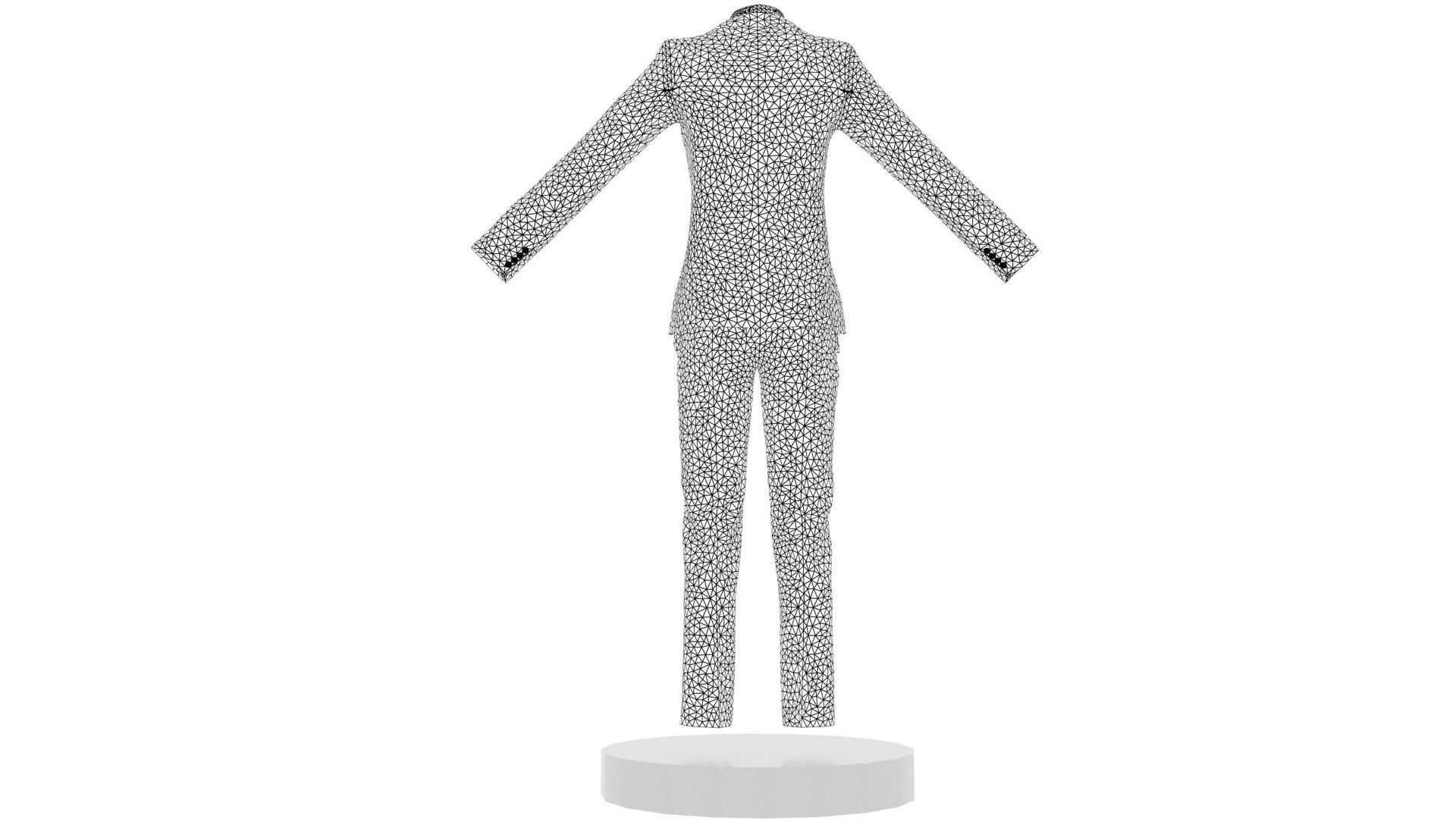 Tuxedo male Low-poly 3D model_6