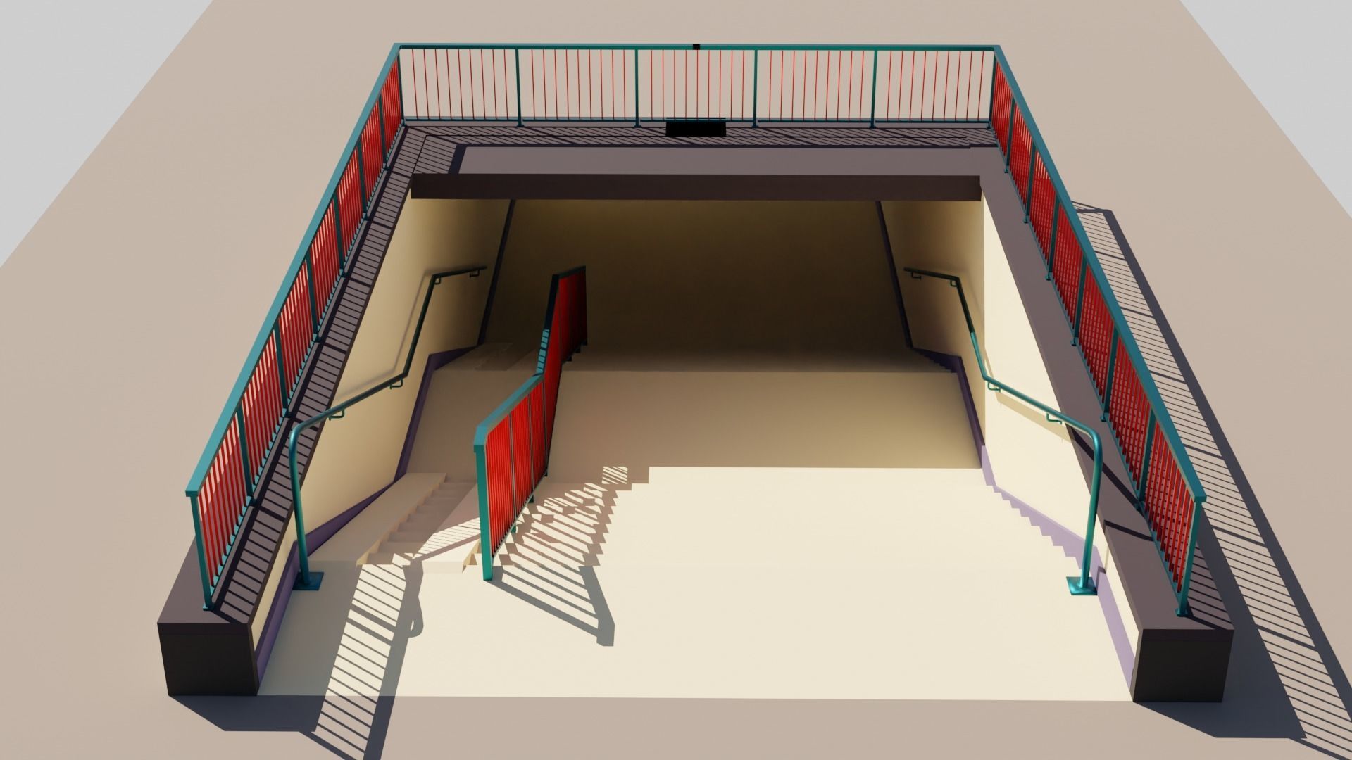 Street Underpass Low-poly 3D model_2