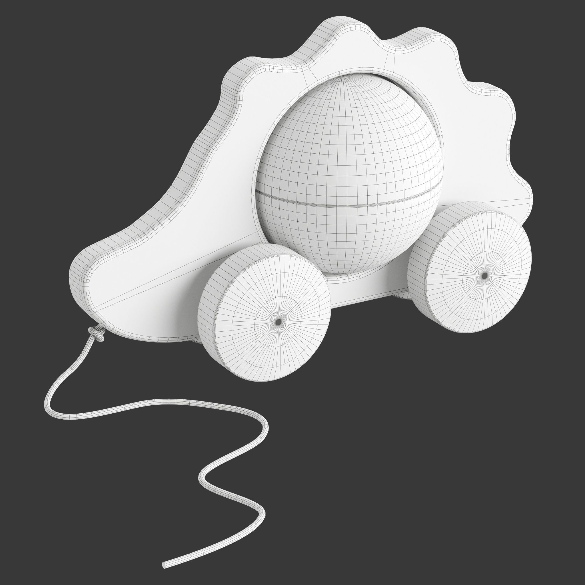 Toy pull IKEA UPPSTA Hedgehog  3D model_5