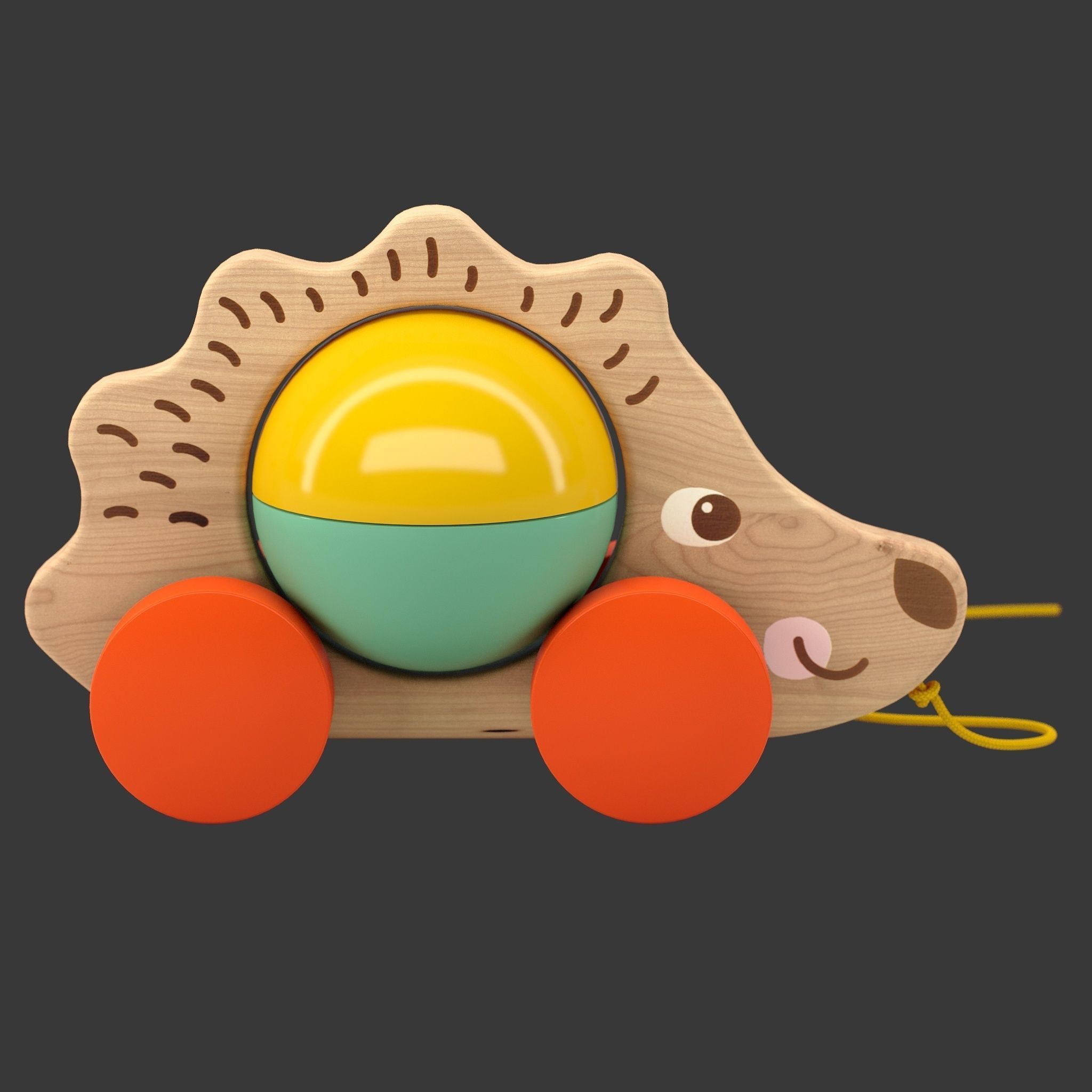 Toy pull IKEA UPPSTA Hedgehog  3D model_6