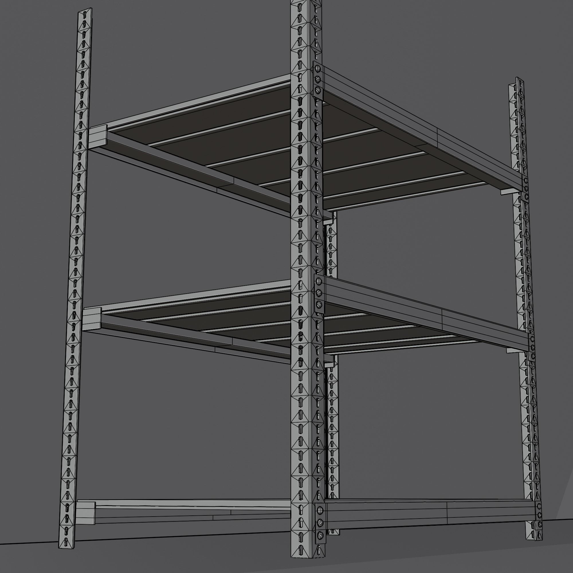 Shelves - Warehouse Low-poly 3D model_7