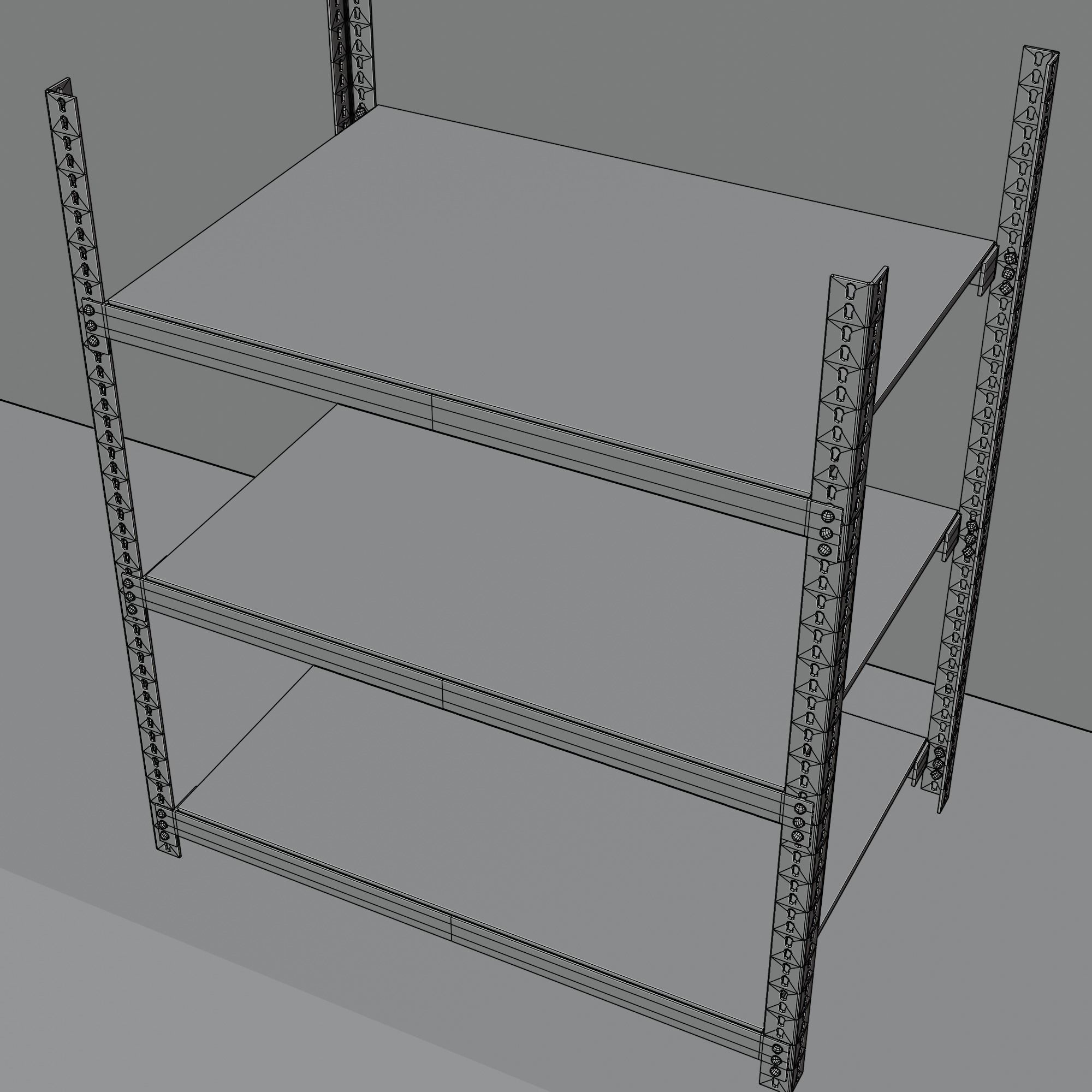 Shelves - Warehouse Low-poly 3D model_9