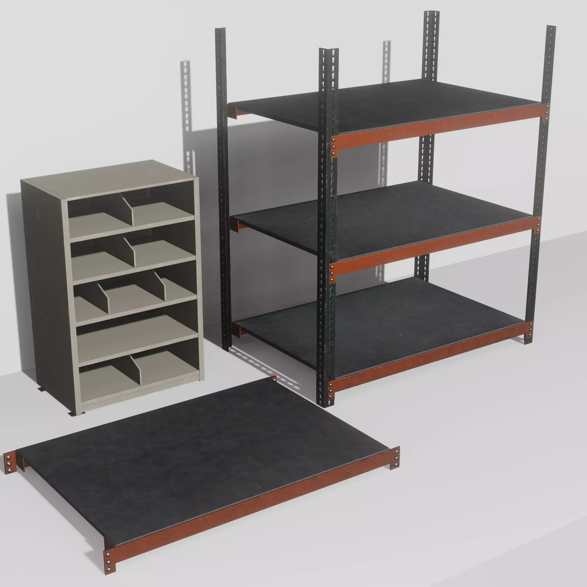 Shelves - Warehouse Low-poly 3D model_0