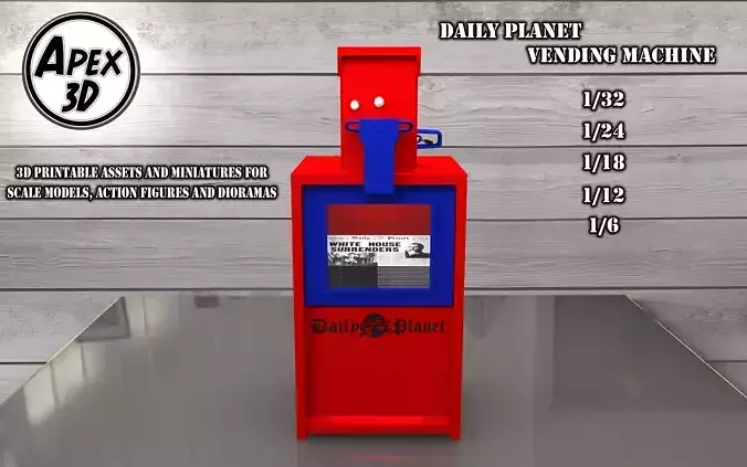 Daily Planet Newspaper machine in various scales for 3d printing 3D print model