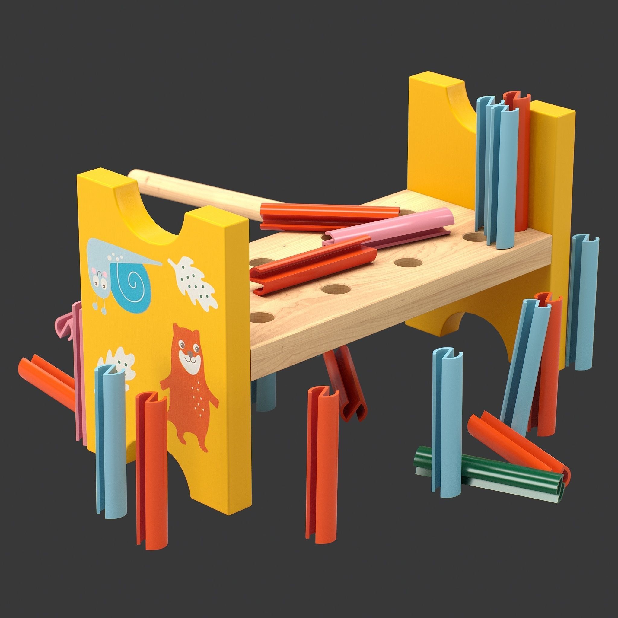 Toy hammering block IKEA UPPSTA 3D model_6