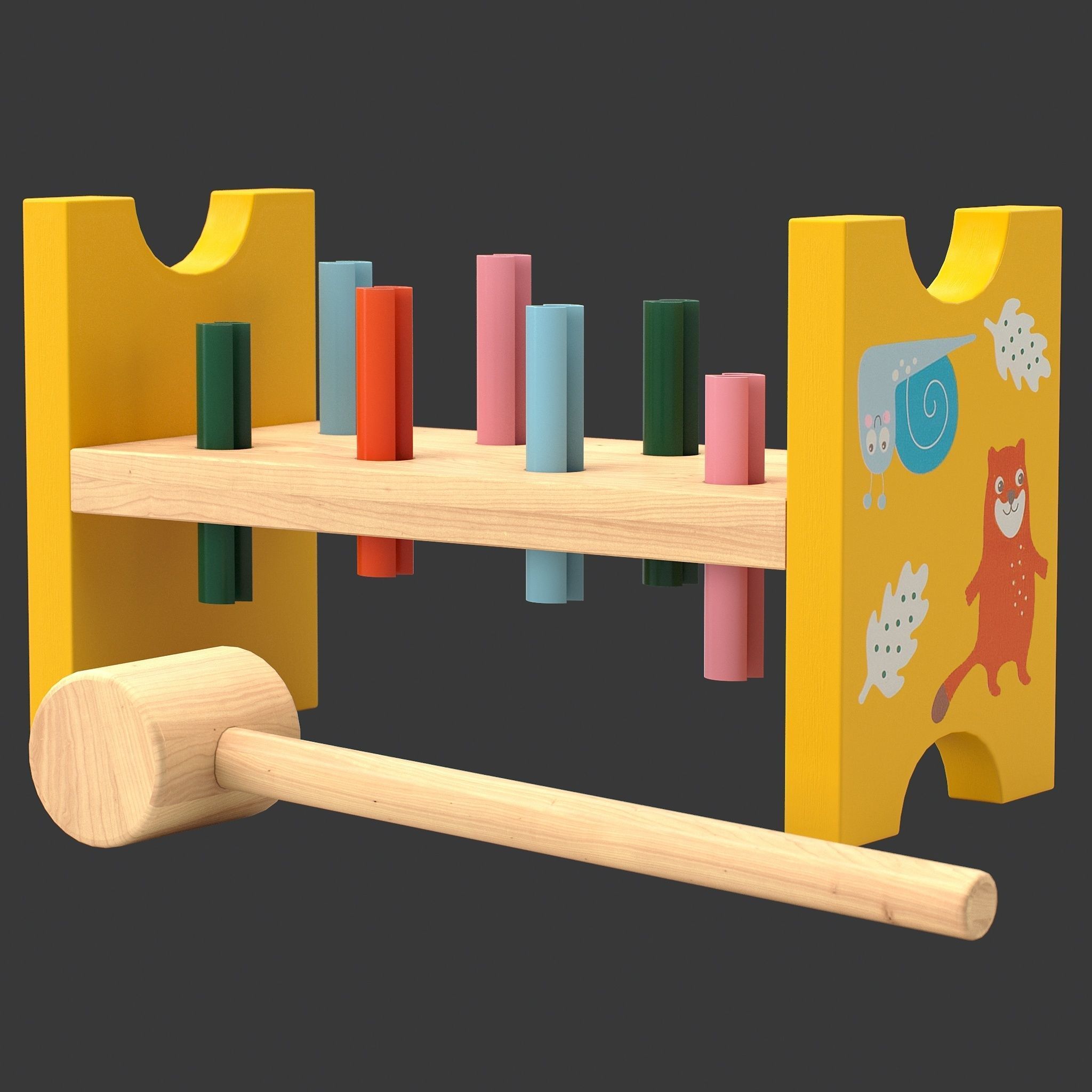 Toy hammering block IKEA UPPSTA 3D model_2