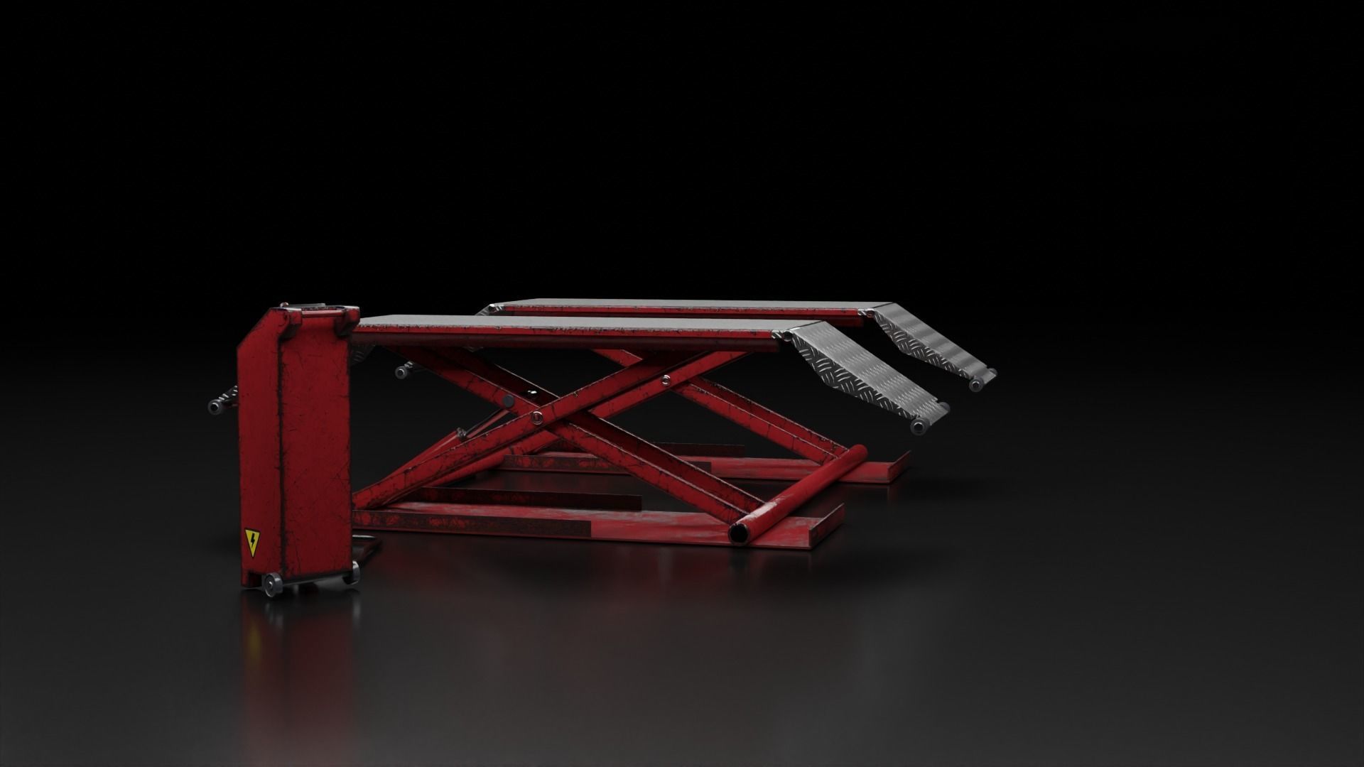 Vehicle Lifter Low-poly 3D model_3