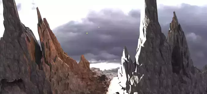 Sci fi Core Magma Mountains 3D model