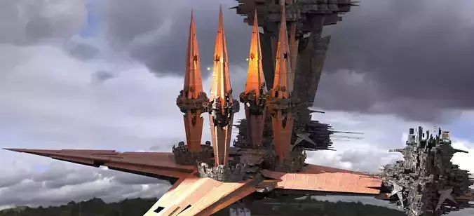 Sci fi Core Magma crystal Floating platforms   3D model