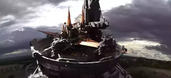 Sci fi Core Magma crystal Dish Array Kitbash 