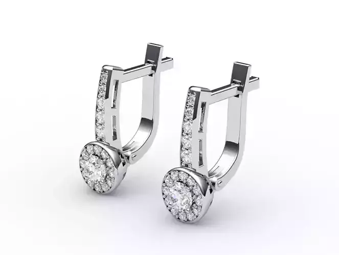 Earrings with diamonds and clips