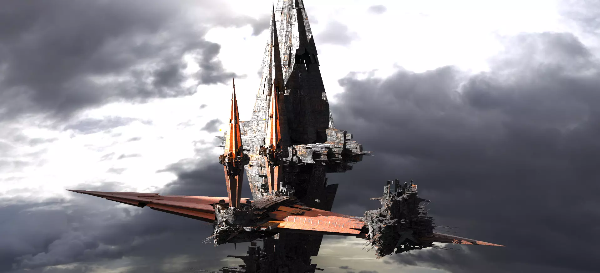 Floating crystal Dish Array Kit bash  3D model_0