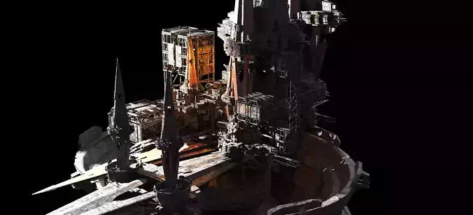 Sci fi Core Magma Mining colony 2  3D model