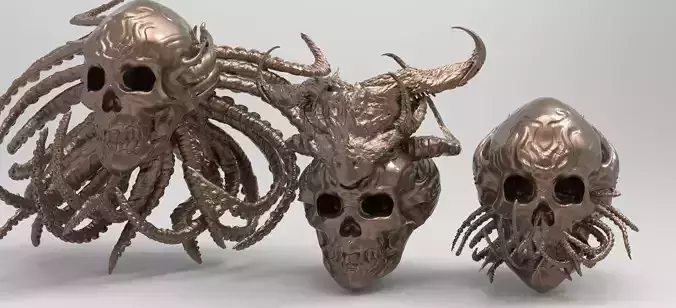 Cthulhu Fantasy Scull 3 designs 3D model