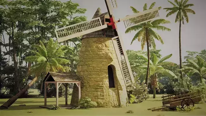 Mill and cart Guadeloupe
