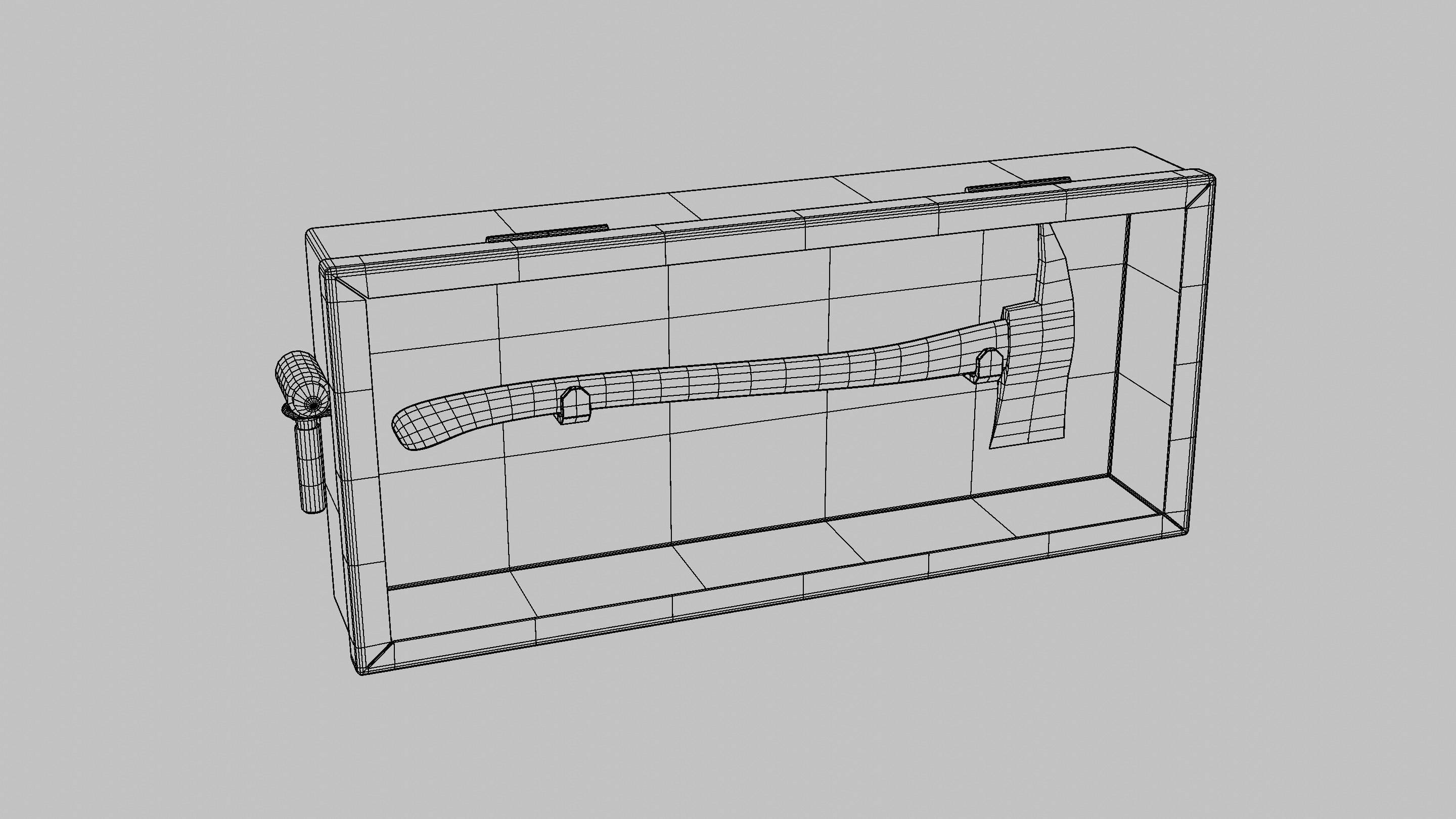 Emergency Axe Box Low-poly 3D model_7