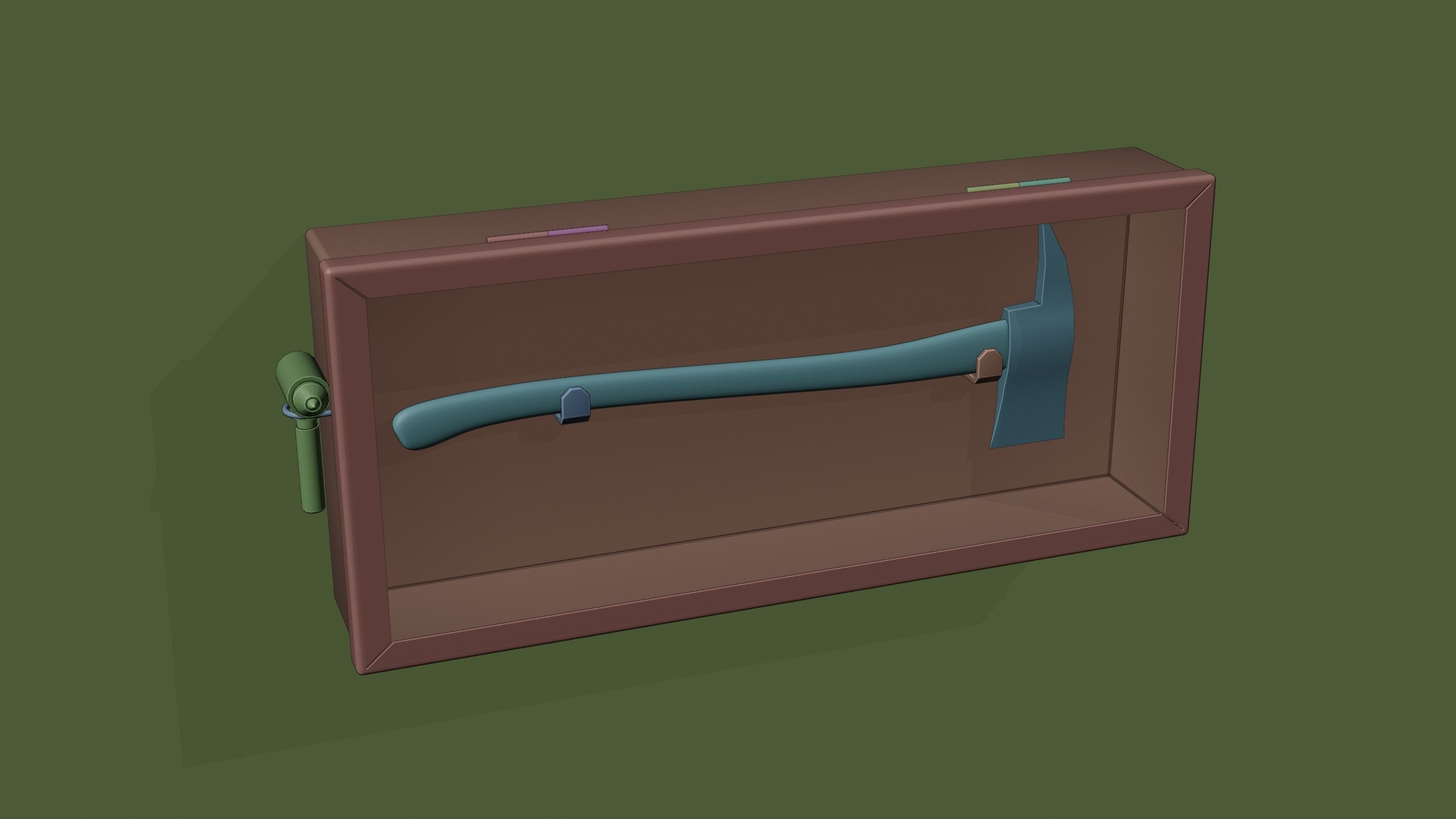 Emergency Axe Box Low-poly 3D model_4