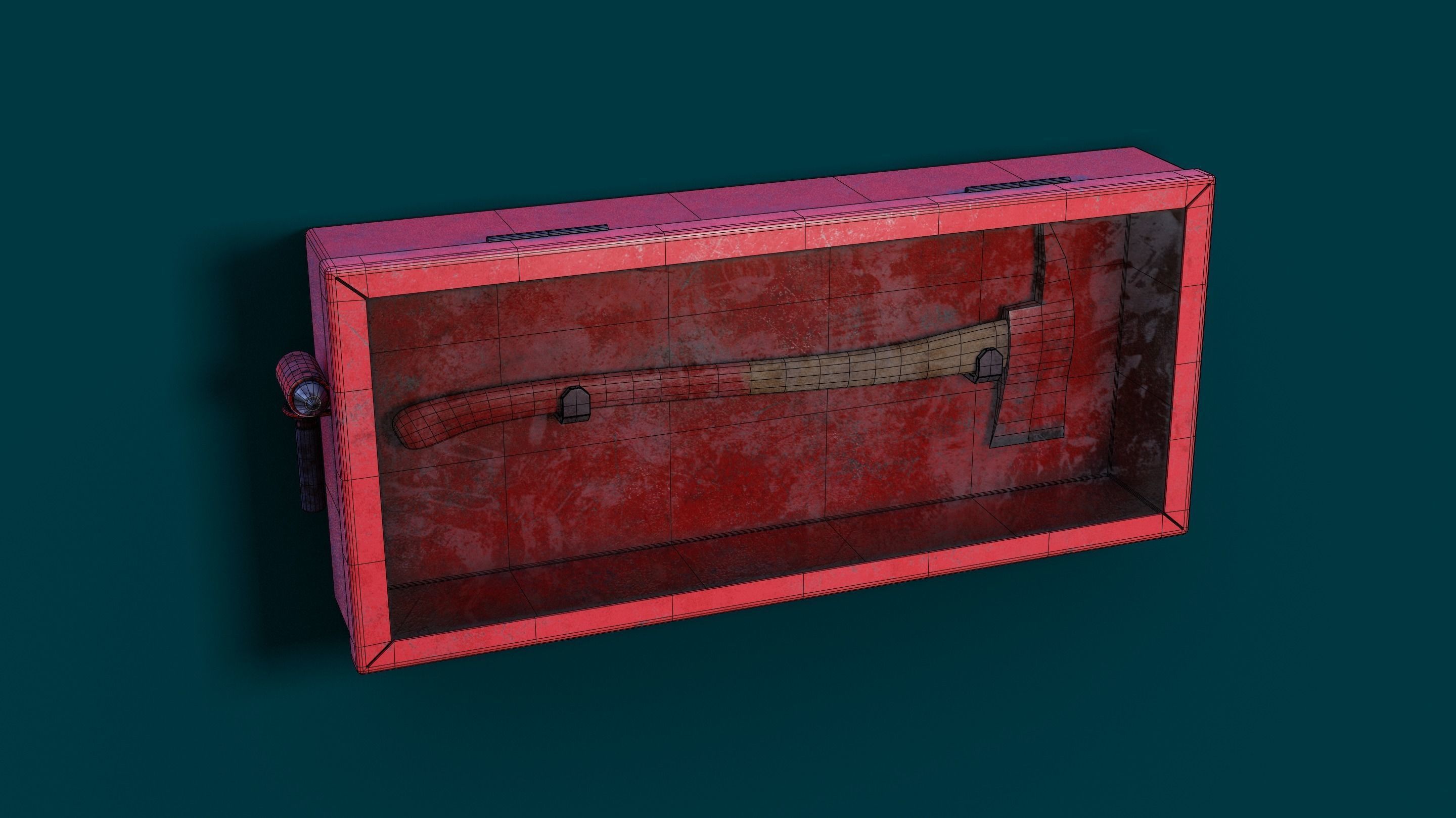 Emergency Axe Box Low-poly 3D model_2