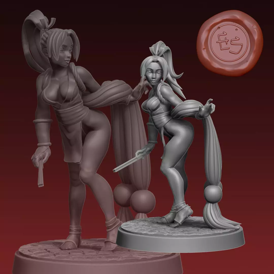 Mai Shiranui - King of Fighters - 32mm Miniature 3D print model_0