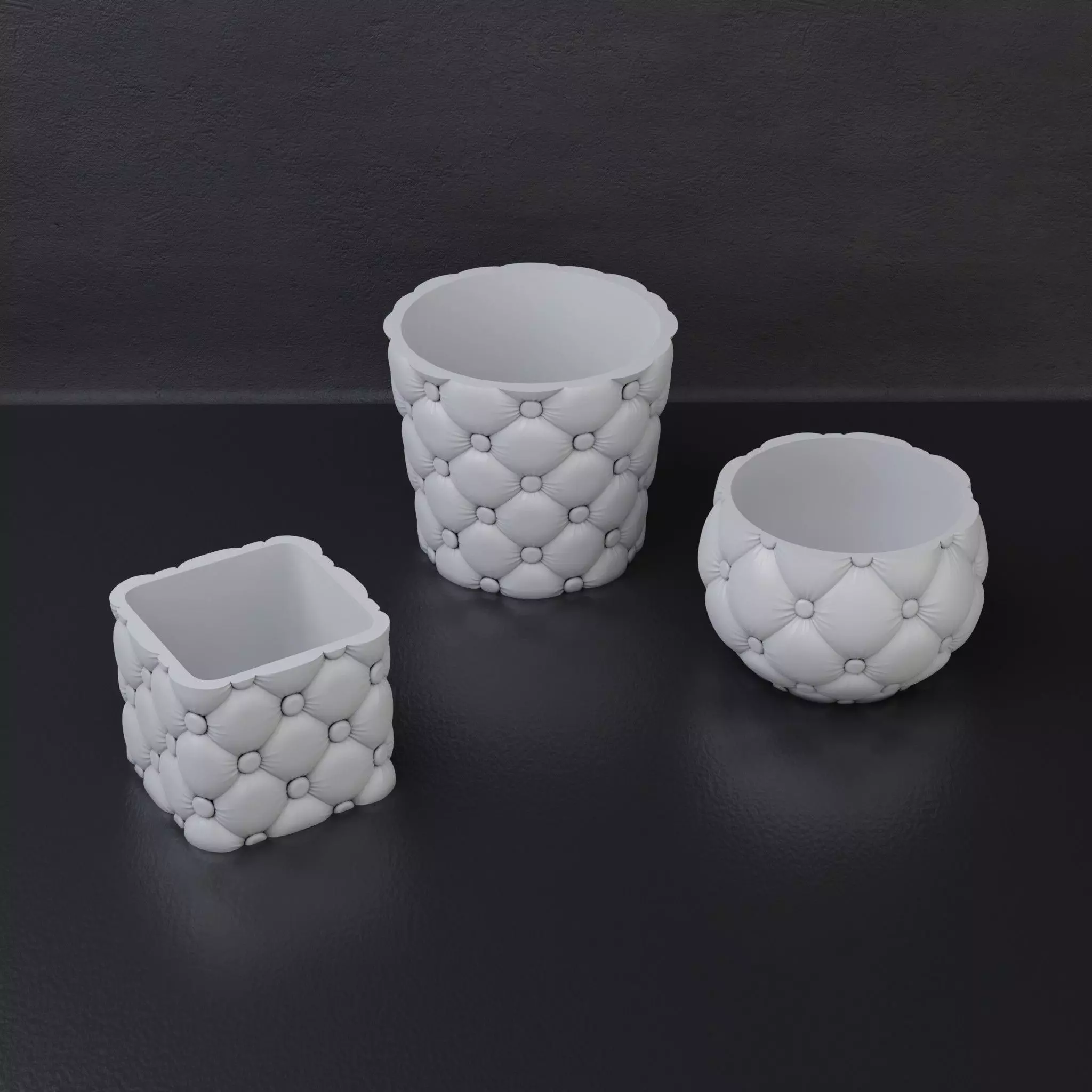 Capitone planters set 3D print model_0