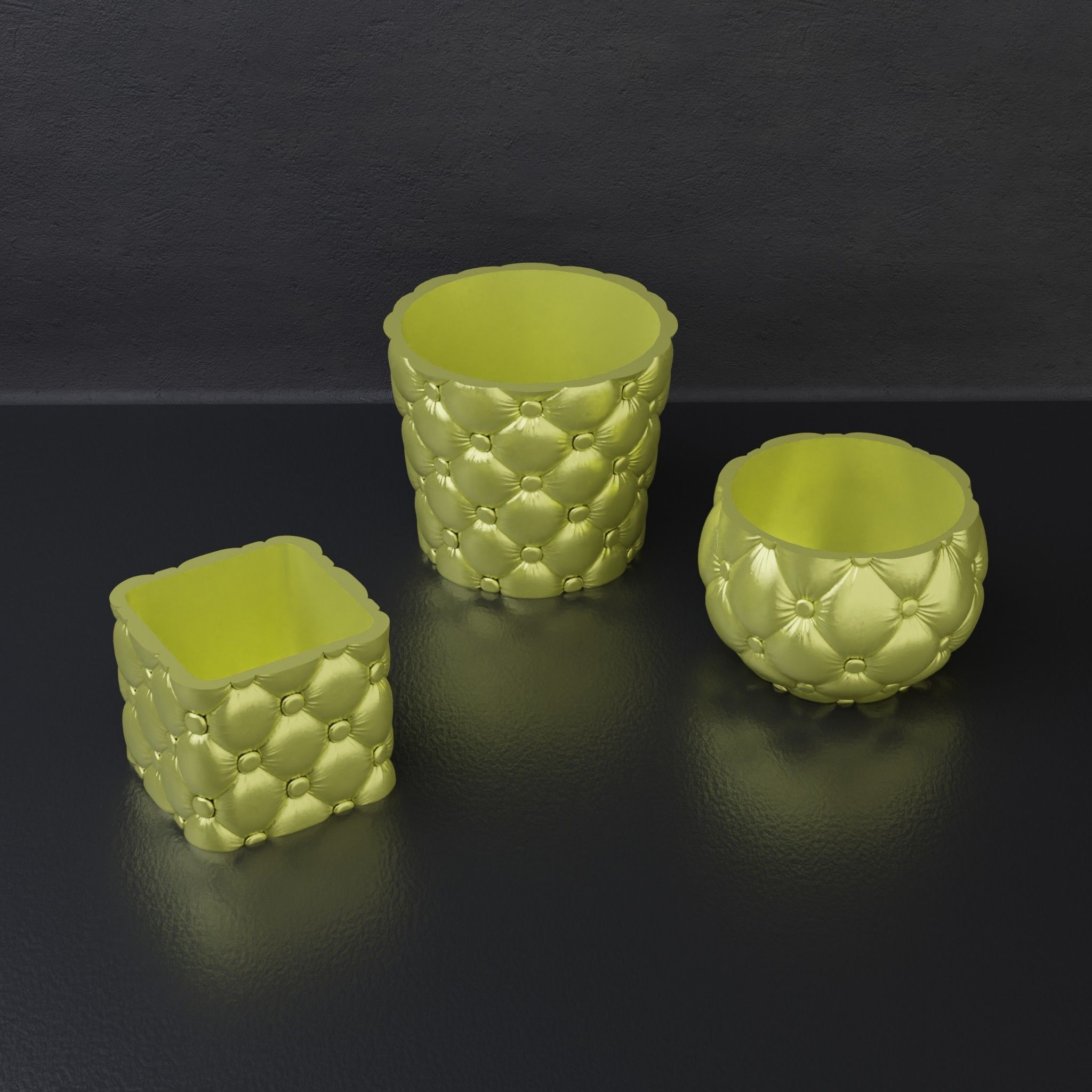 Capitone planters set 3D print model_3