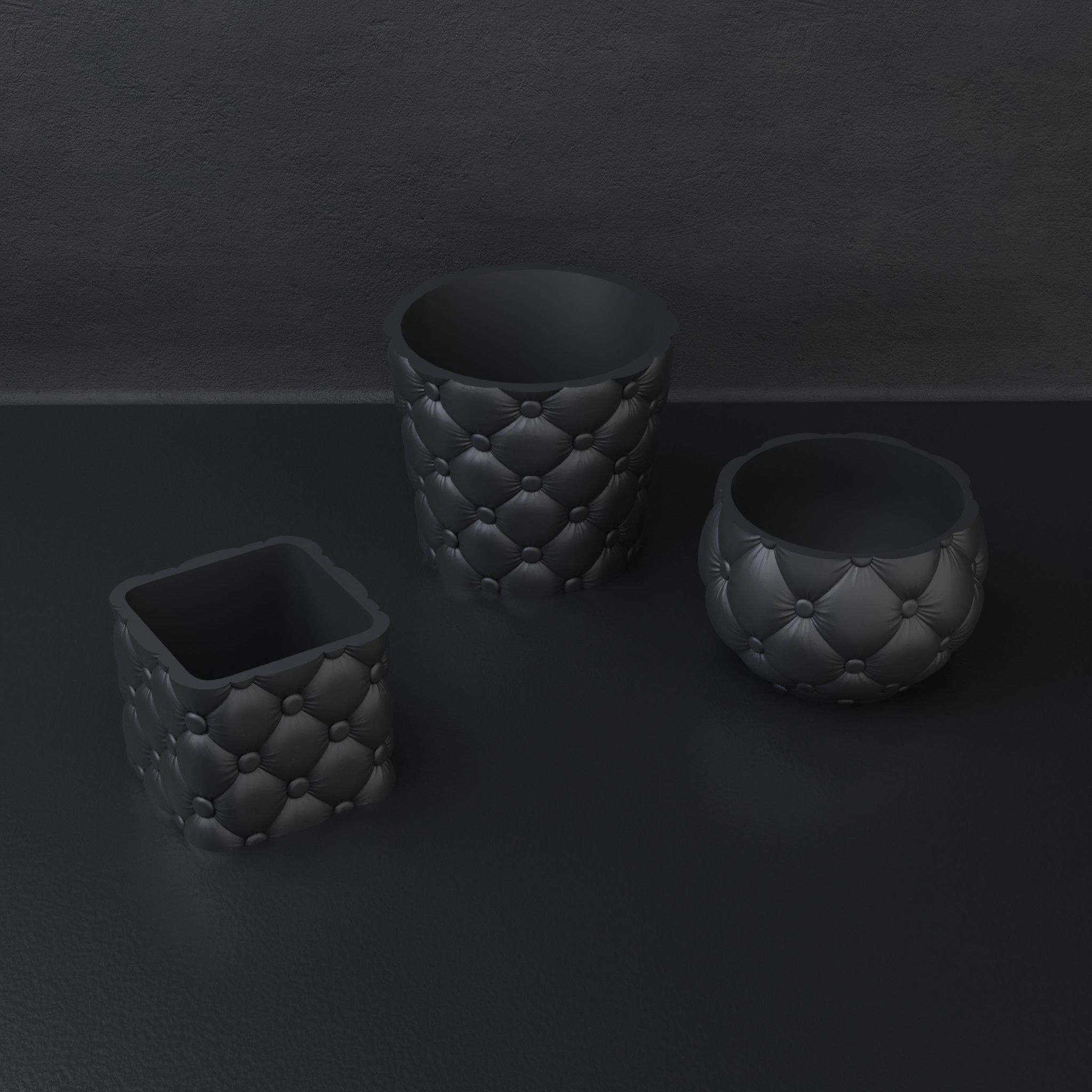 Capitone planters set 3D print model_2