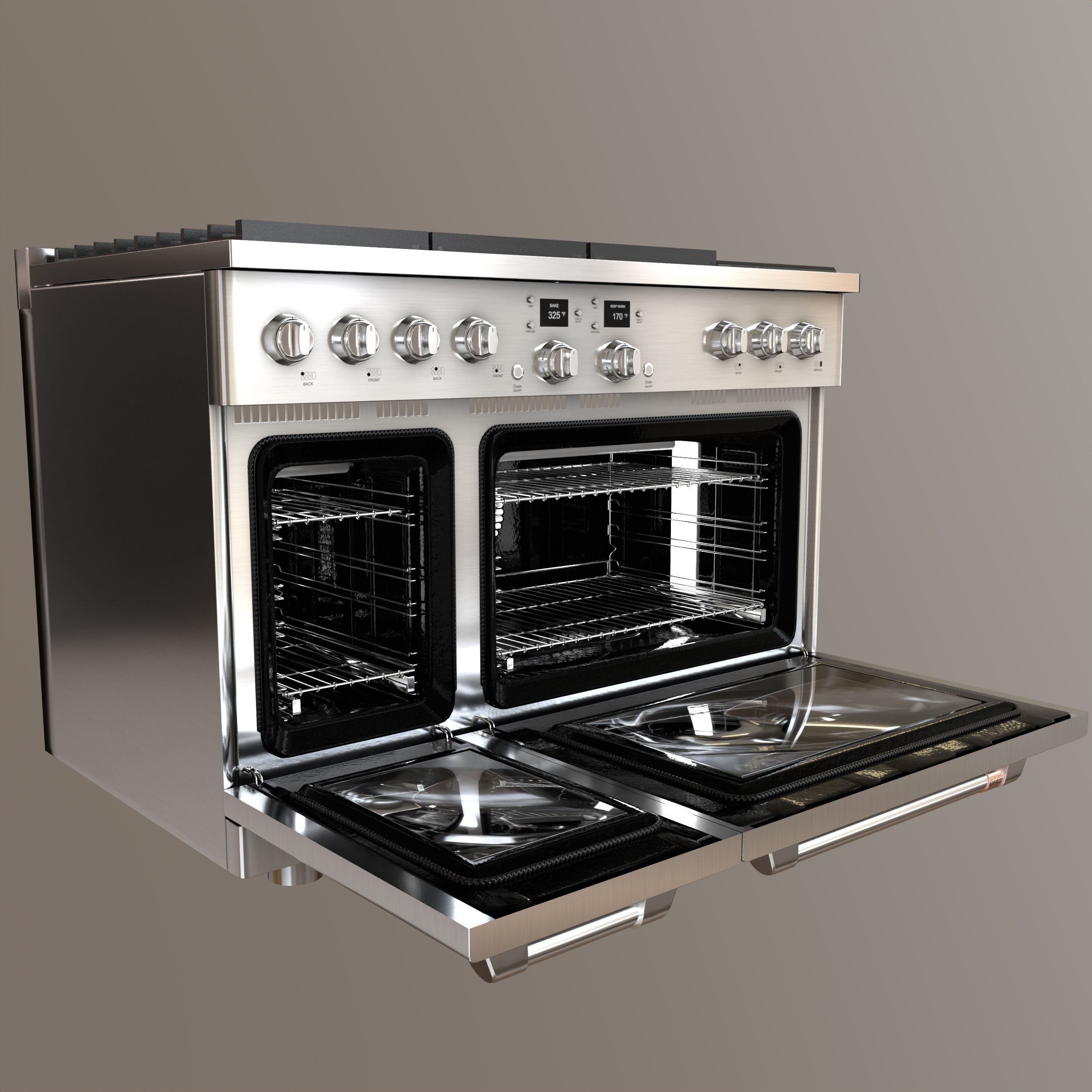 GE Cafe 48 Smart Commercial-Style Range with 6 Burners 3D model_18