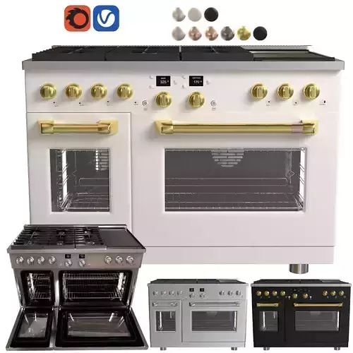 GE Cafe 48 Smart Commercial-Style Range with 6 Burners 3D model