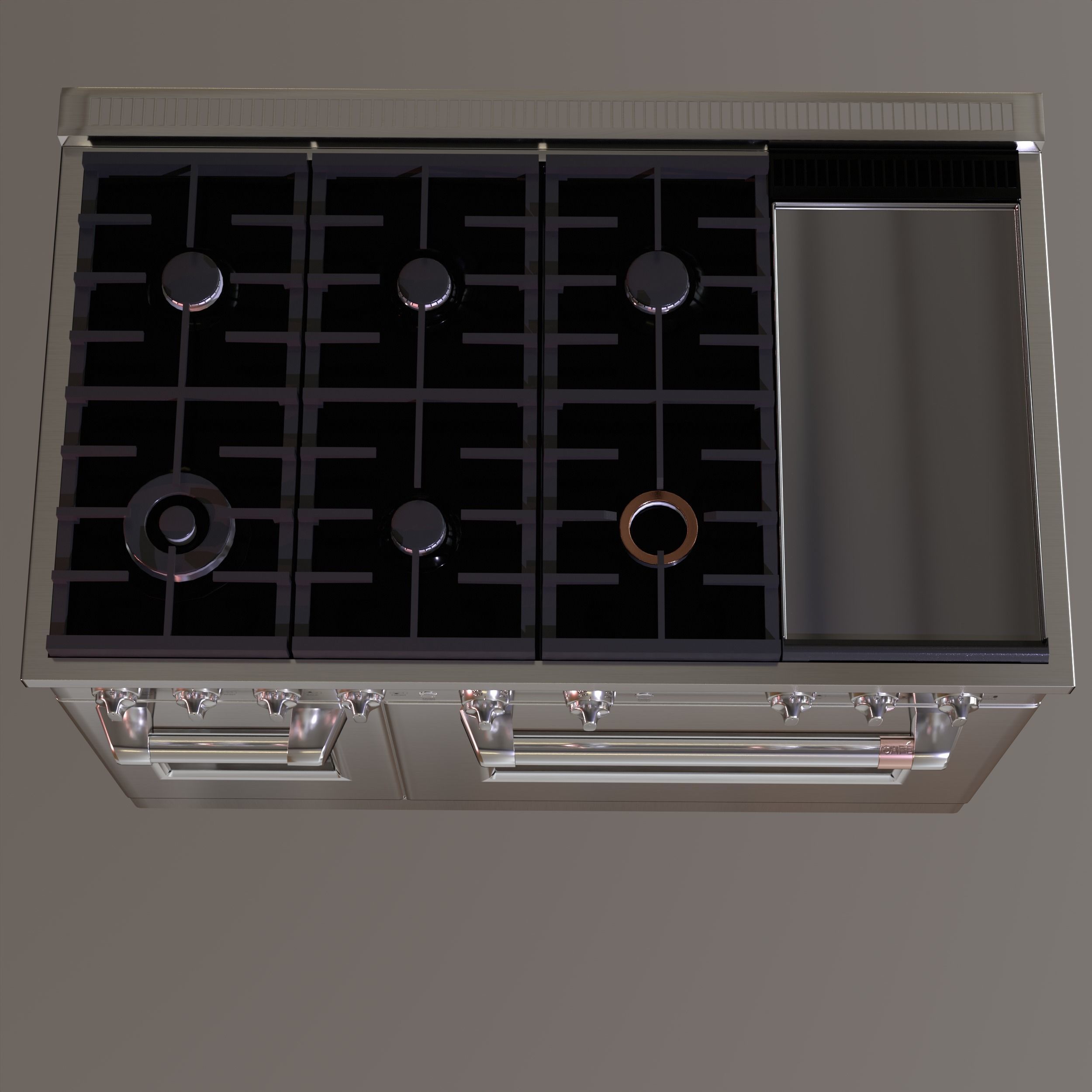 GE Cafe 48 Smart Commercial-Style Range with 6 Burners 3D model_9