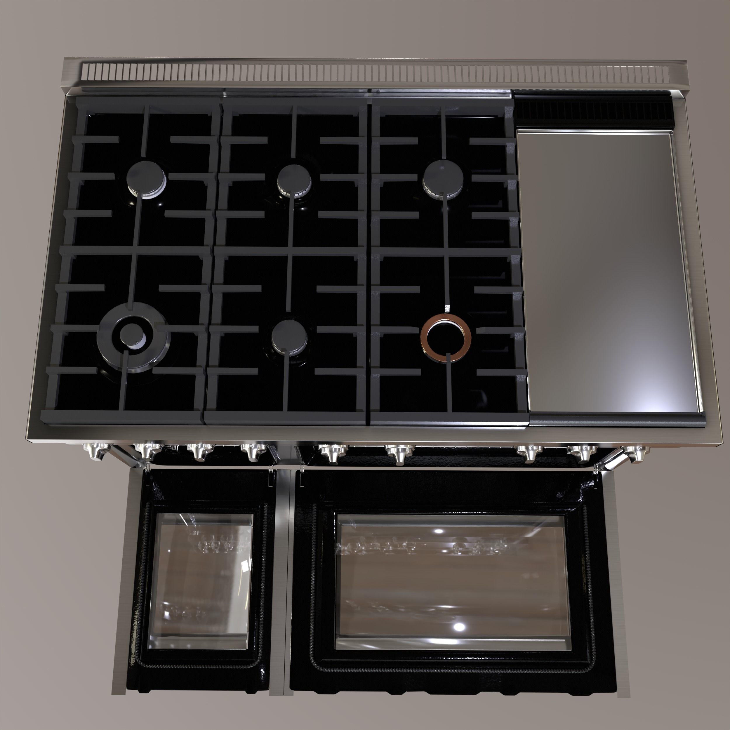 GE Cafe 48 Smart Commercial-Style Range with 6 Burners 3D model_20