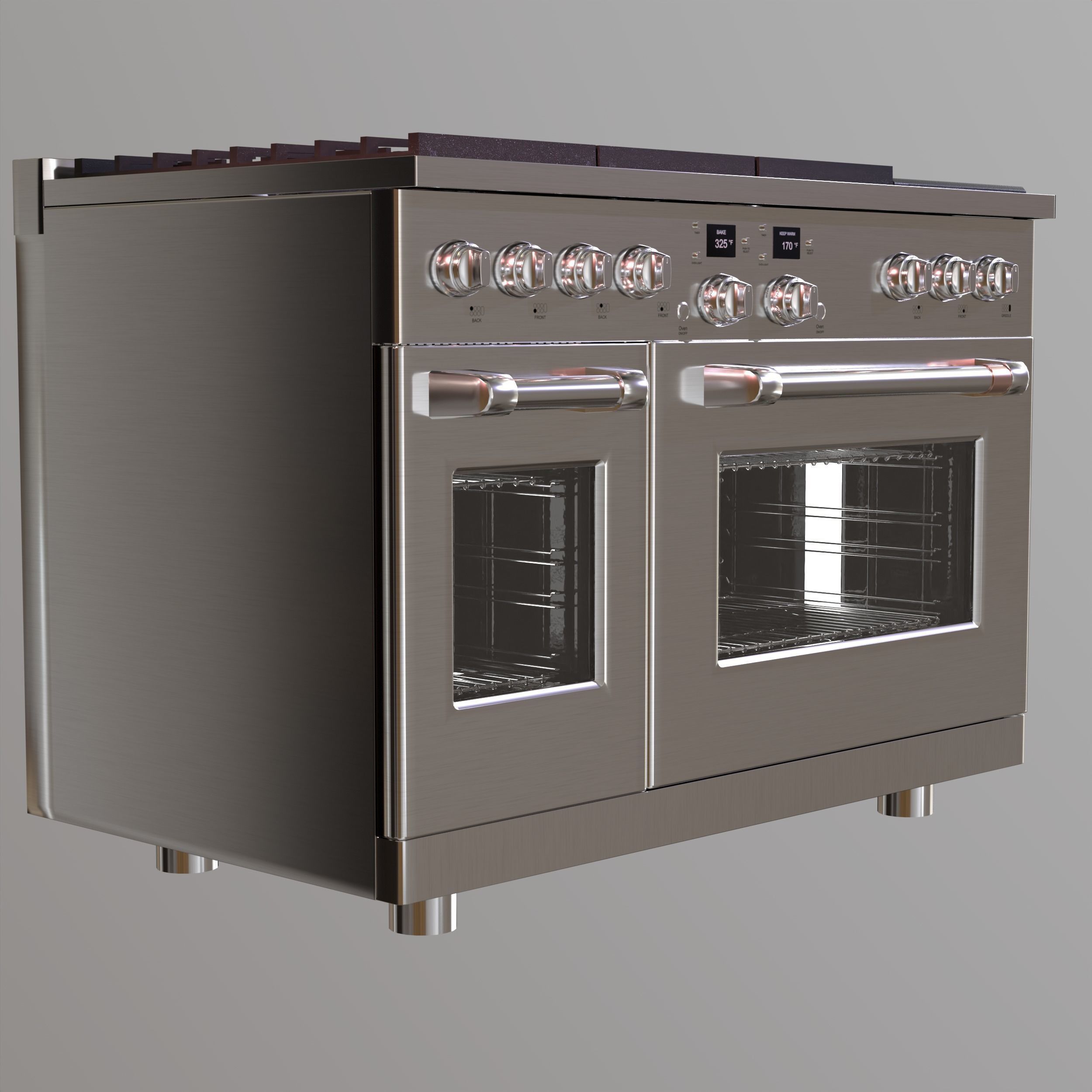 GE Cafe 48 Smart Commercial-Style Range with 6 Burners 3D model_7