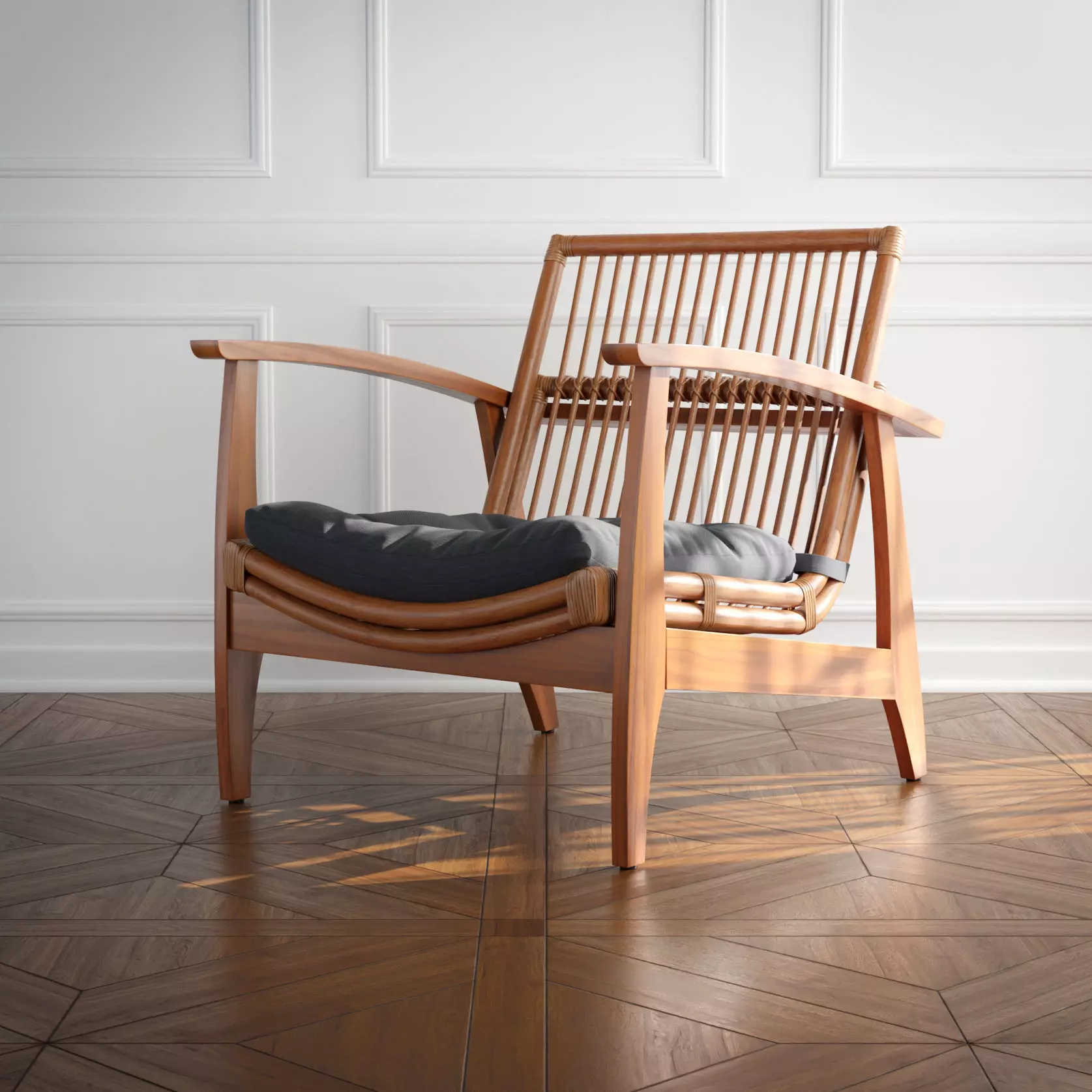 Rattan Lounge Chair 3D model