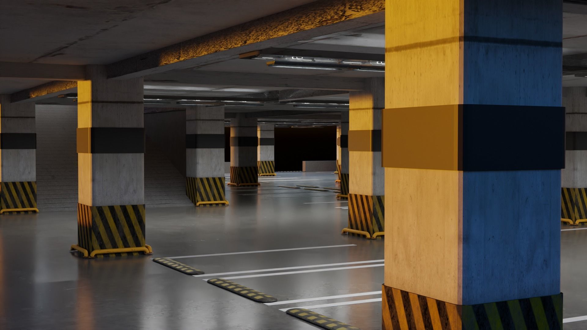 3D PARKING GARAGE MODEL 3D model_1